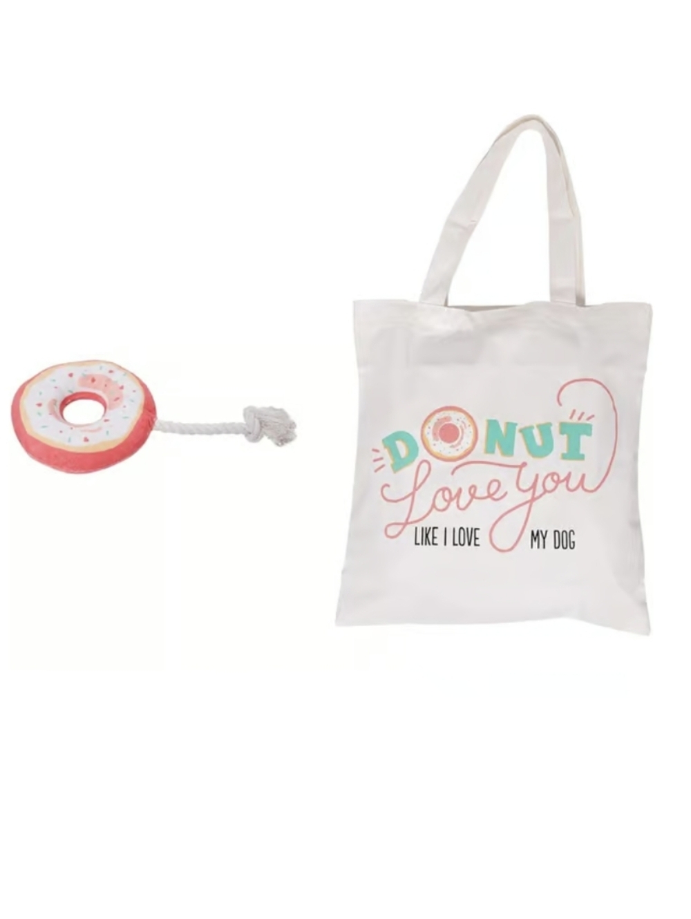 Dog Decor Tote Bag & Dog Toy Gift Set NWT